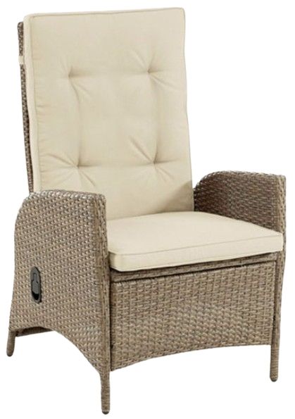 Furniture of America® Mackay 2-Piece Beige/Natural Teak Wood Manual Reclining Outdoor Chair Set-0
