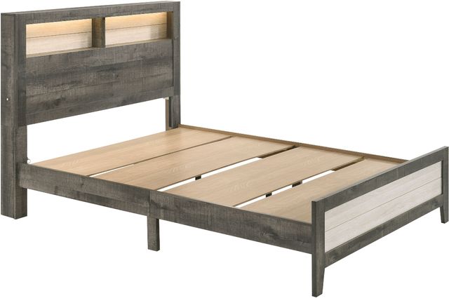 Crown Mark Rhett Gray/White Queen Panel Bed-3