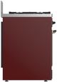 Ilve® Majestic III 30" Burgundy Pro Style Dual Fuel Liquid Propane Range with 5 Black Brass Burners and Burnished Trim-4