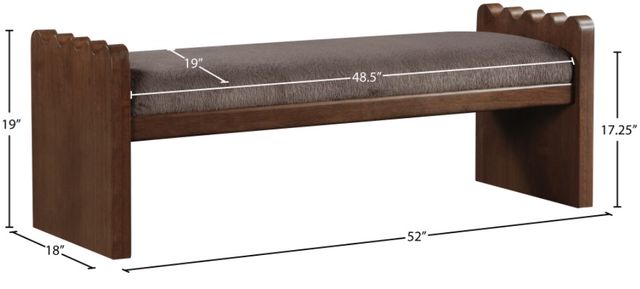 Meridian Furniture Sonia Brown/Walnut Bench-2