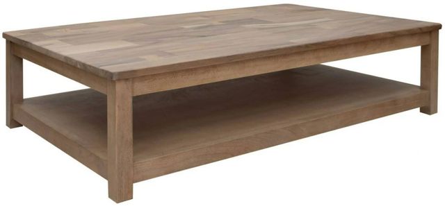 International Furniture Direct Natural Parota Brown Deluxe Cocktail Table-0