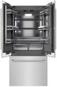 ZLINE Autograph Edition 36 " 19.6 Cu. Ft. Stainless Steel with Graphite Gray Interior and Polished Nickel Helix Handles French Door Built-In Bottom Freezer Refrigerator with Water Dispenser and Ice Maker -2