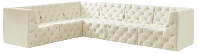 Meridian Furniture Tuft 6-Piece Cream L-Shape Sectional-0
