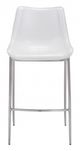 Zuo® Magnus White and Silver Set of 2 Bar Chairs-1