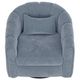 International Furniture Direct Veira Blue Swivel Glider Accent Chair-3