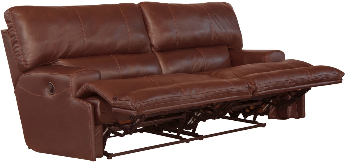 Catnapper Wembley Walnut Leather Lay Flat Reclining Sofa Larry s Northtown Furniture Appliance Mattress Greenville MI