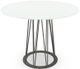 Amisco Customizable Calypso 36"  White Glass Round Counter Height Table with 48" Tabletop -3