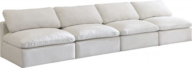 Meridian Furniture Plush 4-Piece Cream 	140" Modular Sectional-0