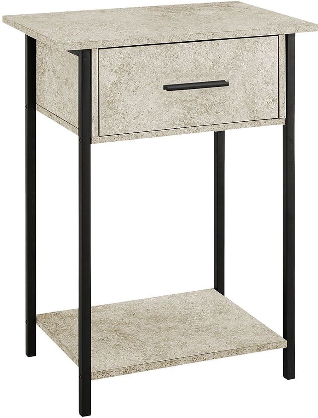 Monarch Specialties Inc. Cream Stone Accent Table-0