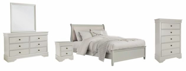 Signature Design by Ashley® Jorstad 5-Piece Gray California King Sleigh Bed Set-0