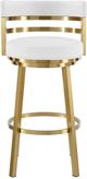 Armen Living Madrid Gold/White Swivel Counter Stool-3