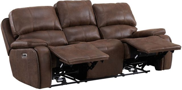 Elements International Atlantis Heritage Brown Power Reclining Sofa-3