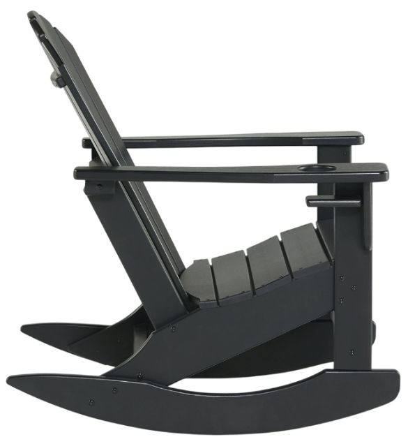 Signature Design by Ashley® Sundown Treasure Black Polyethylene Outdoor Rocking Chair-2