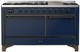 Ilve® Majestic III 60" Midnight Blue Pro Style Dual Fuel Natural Gas Range with Solid Door and Burnished Trim-0