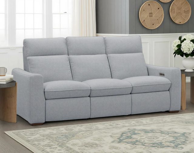 Flexsteel® Ava Stonewash Fabric Power Reclining Sofa with Power Headrest and Lumbar-1