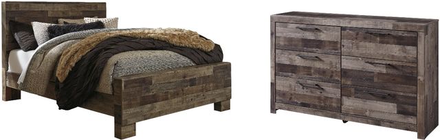 Benchcraft® Derekson 2-Piece Multi Gray Queen Panel Bed Bedroom Set-0