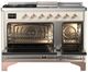 Ilve® Majestic III 48" Antiqued White Pro Style Dual Fuel Natural Gas Range with Triple Glass Door and Copper Trim-1