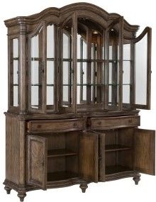 Mazin Furniture Heath Court Brown Oak Buffet & Hutch-2
