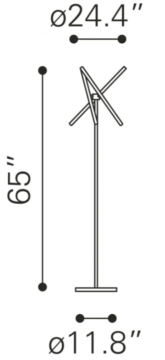 Zuo® Modern Garza Brass Floor Lamp-3
