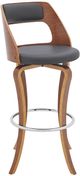 Armen Living Grady Gray/Walnut Swivel Bar Stool-0