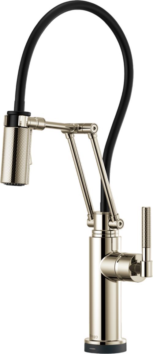 Brizo Litze® Brilliance® Polished Nickel SmartTouch® Articulating Kitchen Faucet with Knurled Handle-0