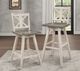 Homelegance® Amsonia Distressed Gray/White Sand Swivel Pub Height Chair with X-Back-1