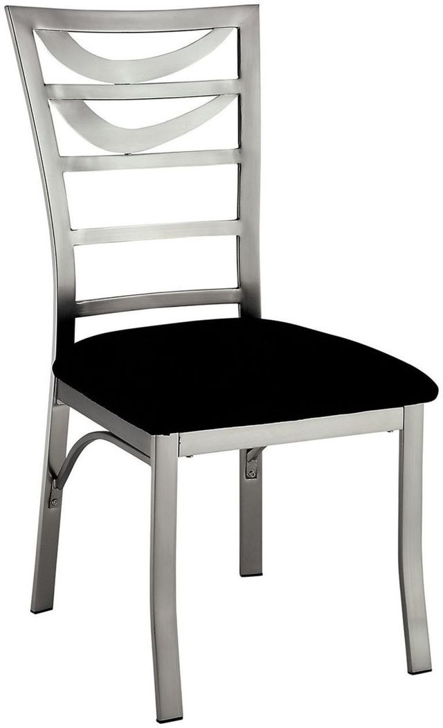 Furniture of America® Roxo 2-Piece Black/Silver Dining Side Chair Set-0