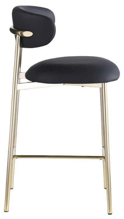 Meridian Furniture Lupita Black/Brushed Gold Counter Stool-3