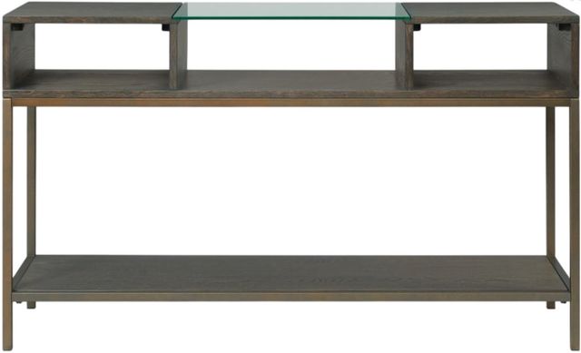 Riverside Furniture Hyde Glass Top Console Table with Caviar Base-2
