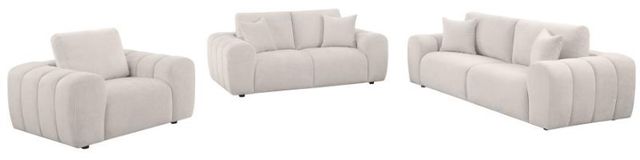 Coaster® Burnett 3-Piece Ivory Upholstered Sofa Set-0