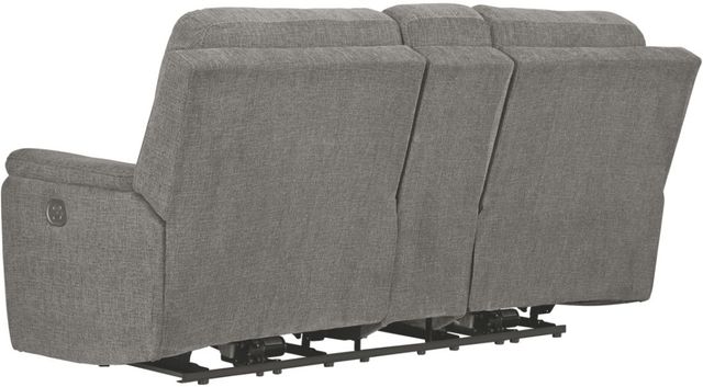 Signature Design by Ashley® Mouttrie Smoke Power Reclining Loveseat with Adjustable Headrest-3