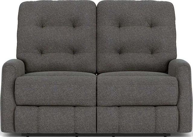 Flexsteel® Devon Gray Storm Reclining Loveseat-1