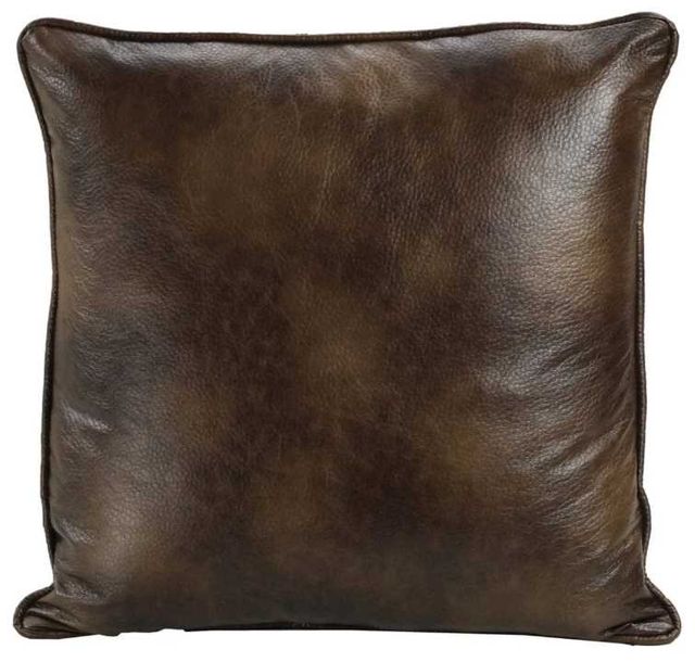 HiEnd Accents Brown Faux Leather Euro Pillow-0