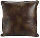 HiEnd Accents Brown Faux Leather Euro Pillow-0