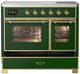 Ilve® Majestic III 40" Emerald Green Pro Style Induction Range with Triple Glass Door and Brass Trim-2