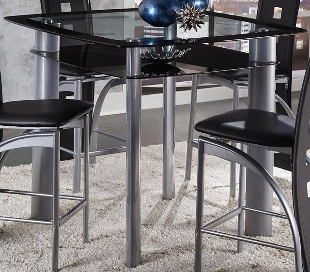 Homelegance® Sona Black Glass Counter Height Table with Silver Metal Legs-1