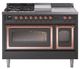 Ilve® Nostalgie II Noblesse 48'' Graphite Matte Pro Style Dual Fuel Range with Copper Trim-0