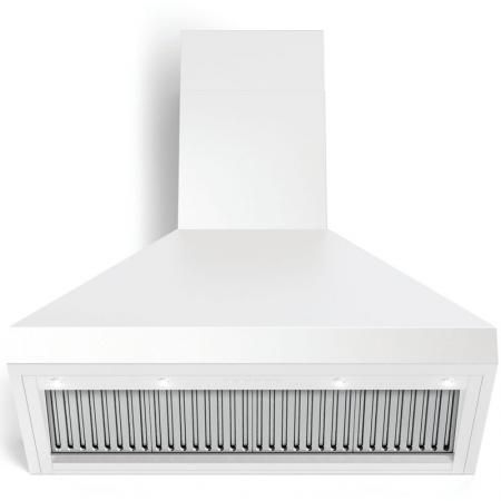 Verona® Designer Series 36" White Wall Mounted Chimney Range Hood-1