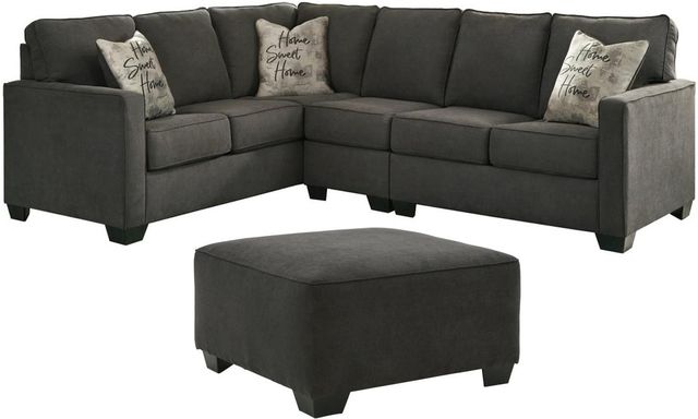 Signature Design by Ashley® Lucina 2-Piece Charcoal Living Room Seating Set-0