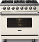 Viking® 5 Series 36" Pure White Pro Style Dual Fuel (LP) Range with Polished Chrome Trim-2