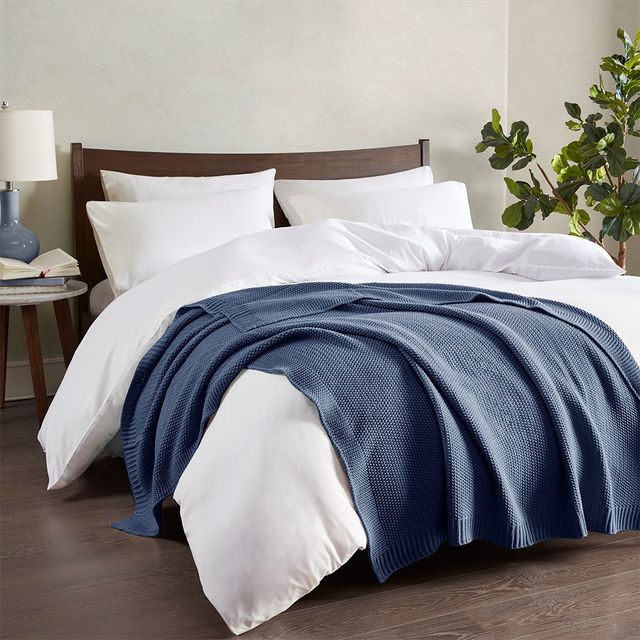 Olliix by INK+IVY Bree Knit Indigo 50" x 60" Throw-3