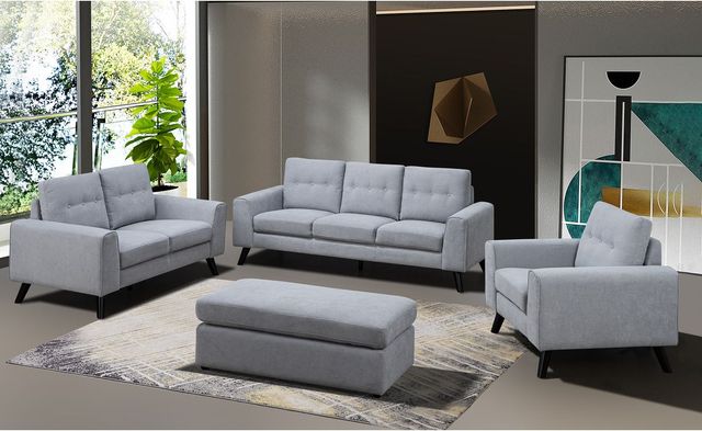 Mazin Furniture Evelyn Light Grey Upholstered Accent Chair-3