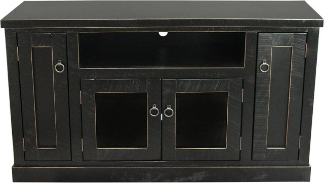 American Heartland Manufacturing Rustic Antique Black TV Stand-1
