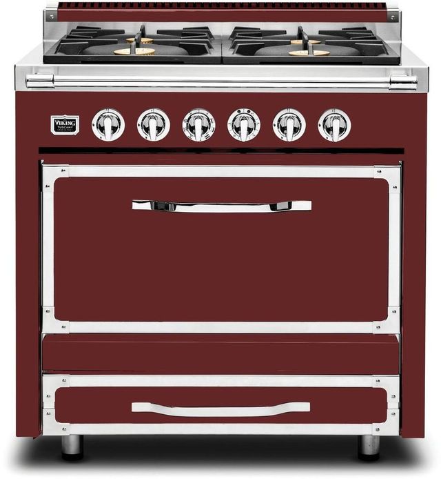 Viking® Tuscany 36" Reduction Red Dual Fuel Natural Gas Pro-Style Range-0