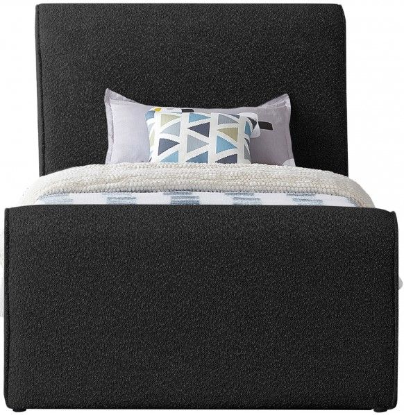 Meridian Furniture Stylus Black Twin Upholstered Panel Bed-1