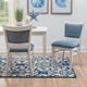 Linon Lourdes 2-Piece Blue Stripe/White Side Chair Set-1