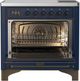 Ilve® Majestic III 36" Midnight Blue Pro Style Induction Range with Solid Door and Burnished Trim-1
