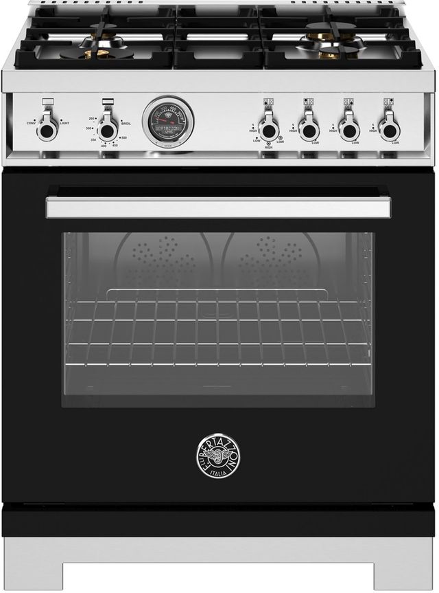 Bertazzoni Professional Series 30" Nero Pro Style Gas Range-0