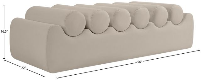 Meridian Furniture Rumble Taupe Leather 56" Bench-2