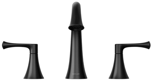 KOHLER® Buckley™ Matte Black Widespread Bathroom Sink Faucet-1